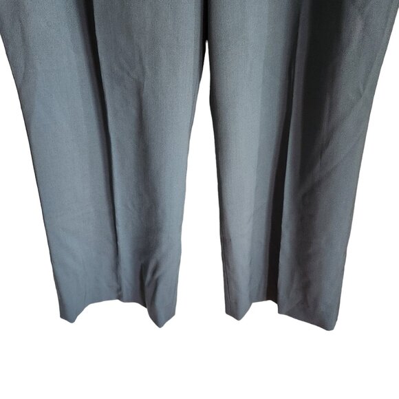 Everlane Pants 14 Women's Teal Blue Green Wide Leg Wool Blend - Picture 3 of 11